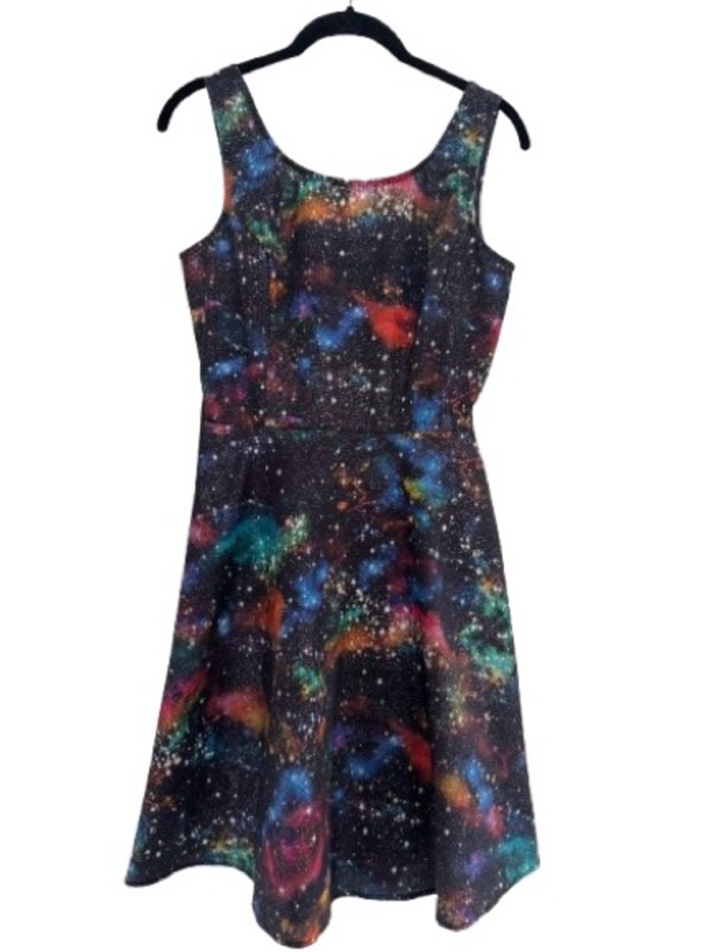 NWT Retrolicious Cosmic Print Galaxy Dress A-Line Retro Skater Skirt Blue Black